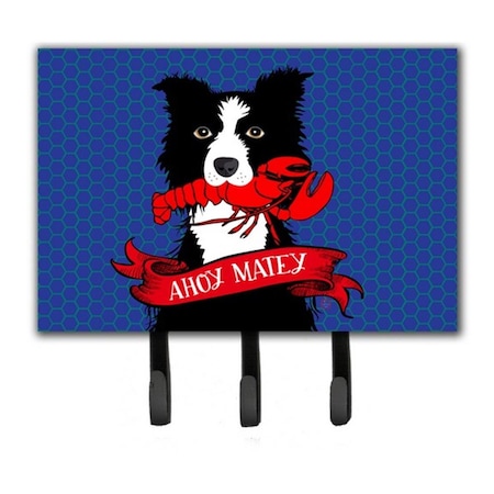 Carolines Treasures Ahoy Matey Nautical Border Collie Leash or Key Holder, 8 x 1.25 x 8 in. VHA3011TH68